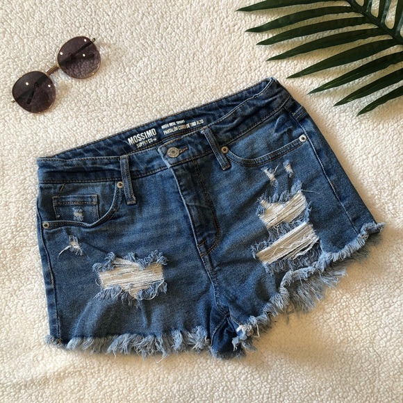 Mossimo Supply Co. Pants - Distressed High Rise Denim Shorts